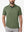 Front upper body shot of model wearing green grey ultra-comfort slim fit roma knit polo shirts
