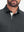 Front view from nose to chest in black heather of performance heather contrast collar polo shirts.