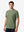 Front upper body view in green grey of men's short sleeve slim fit roma knit t-shirt