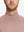 Close-up collar view from nose to chest, showing fine fabric texture of the Pink Heather turtleneck.