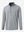 Heather Pinstripe Brushed Dry Fit Quarter Zip Pullover in black heather, front chest detail showing brushed fabric and pinstripe texture