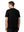 Back upper body view in black of men's short sleeve slim fit roma knit t-shirt.