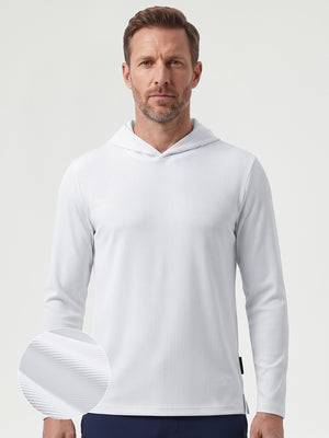 Vertical Stripes Ribbed Knit Hoodies Sweatshirt