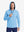 Model front upper body wearing view, heather midlayer golf hoodies in blue heather