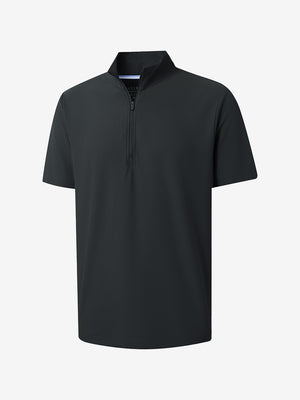 3D render of black waffle texture 1/4 zip pullover