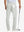 Back view of lightweight flat front casual trousers, showing structure and fit in silver grey.