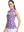 Front upper body shot of model wearing rose red florals women's sleeveless q-zip print quick dry golf tops