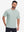 Front upper body view in light green heather of moisture wicking heather round neck athletic t-shirts.