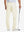 Back view of lightweight flat front casual trousers, showing structure and fit in beige.