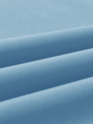 Close-up of soft knit fabric texture, showing fine weaving details, men's short sleeve slim fit roma knit t-shirt in light blue
