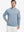 Model front upper body, one hand in pocket, wearing texture solid hoodies pullover, blue heather.