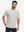 Front upper body view in light khaki heather of moisture wicking heather round neck athletic t-shirts.