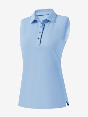 3d rendering of light blue women's 4 buttons golf polo shirts