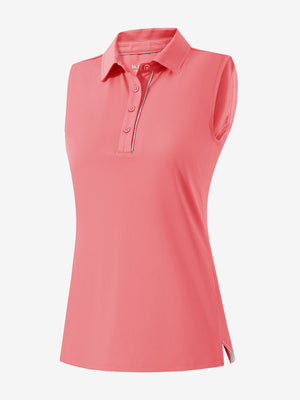 3d rendering of pink women's 4 buttons golf polo shirts