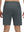 Back lower body shot of model wearing dark grey 4 way stretch breathable workout athletic shorts