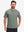 Front upper body view in celadon green heather of moisture wicking heather round neck athletic t-shirts.