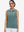 Front upper body shot of model wearing dusty blue women's athletic quarter zip tank tops