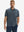 Front upper body shot of model wearing dark grey cool print plain button up shirts