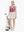 Front full body shot of model exercising in red splatter women's sleeveless v-neck print golf shirts