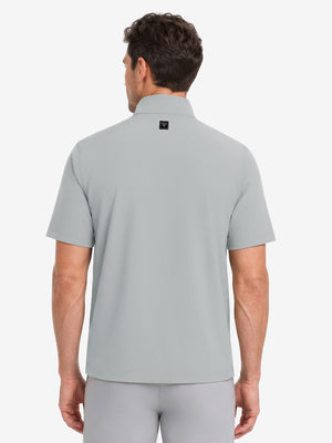 Model back upper body shooting display, lightweight upf50+ short sleeve golf vests jacket in silver grey