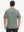 Back upper body view in celadon green heather of moisture wicking heather round neck athletic t-shirts.