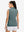 Back upper body view in dusty blue of women's 4 buttons golf polo shirts.