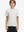 Front upper body of model wearing trendy boys stripe polo shirts, casual fit in beige stripe