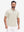 Front upper body view in light khaki heather of performance heather contrast collar polo shirts.