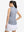 Back upper body shot of model wearing navy white women's q-zip pin striped texture golf shirts