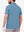 Back upper body shot of model wearing light blue  ultra-comfort slim fit roma knit polo shirts
