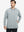 Model with one hand in pocket, wearing classic heather pullover hoodie in lunar rock melange, relaxed look.