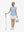 Front full body shot of model exercising in light blue women's athletic quarter zip tank tops