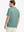 Back half-body view wearing Everyday Collarless Jersey Shirt in BERYL GREEN.