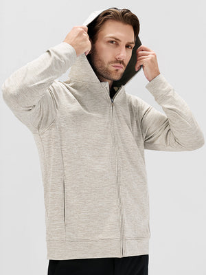 Texture Fleece Lined Golf Hooded Jacket