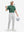 Front full body shot of model wearing green classic lightweight jacquard golf shirts