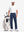 Front full body shot of model wearing white dry fit waffle textured collared golf shirts