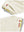 Waistband detail of lightweight flat front casual trousers in beige, showing clean stitching.