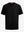 3d view of garment in black of men's short sleeve slim fit roma knit t-shirt.