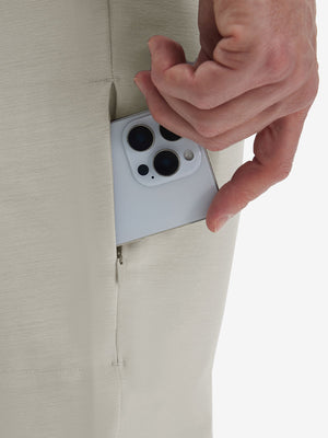 Detail view of side pocket on fossil straight fit lightweight dress golf pants