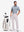 Front full body shot of model exercising in misty blue moisture wicking jacquard golf shirts