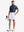 Front full body shot of model exercising in navy waffle texture 1/4 zip pullover