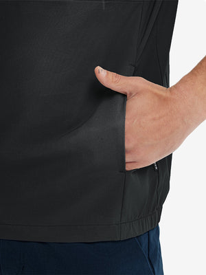 Water-Resistant Embossed Short Sleeve Q-Zip Hoodies