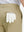 Detail view of back pocket on khaki stretch cotton blend slim fit golf trousers 5 pockets