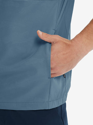 Water-Resistant Embossed Short Sleeve Q-Zip Hoodies