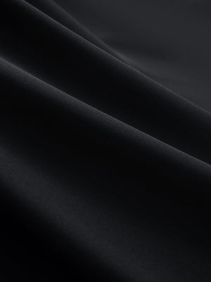 Close-up texture of black women's collared v neck quick dry tank tops fabric showing weave detail.