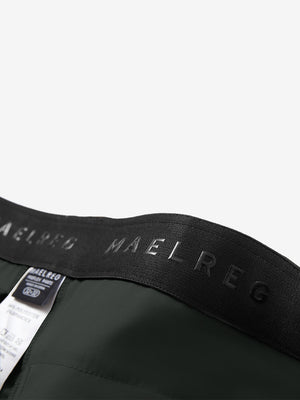 Detail view of inner waistband on dark charcoal straight fit lightweight dress golf pants