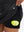 Detail view of inner pocket on black women's stretch a-line golf skort with 7 pockets