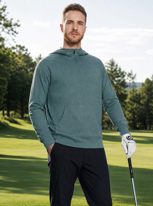 Quarter Zip Hoodie with Kangaroo Pocket