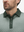 Front shot from nose to chest of model wearing dark green leaves stylish full print contrast collared golf polo shirts