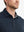 Close-up of Modern Fit Melange Polo front (nose to chest) in NAVY HEATHER, showing rich melange texture.